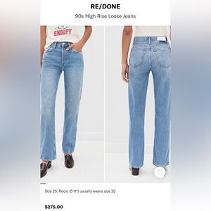 Re/Done Light Wash Straight Leg Jeans